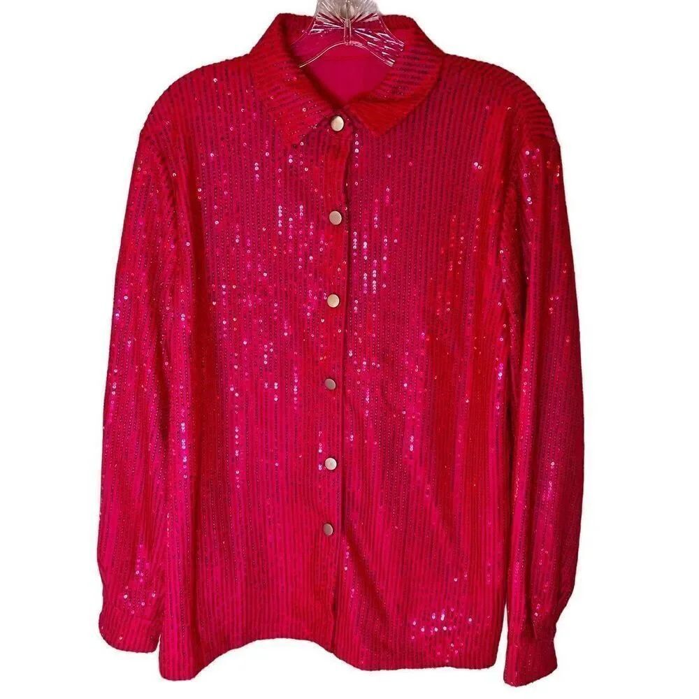 Swiftie Era’s Tour Inspo Jacket! Hot Pink Sequined Jacket Size Medium!